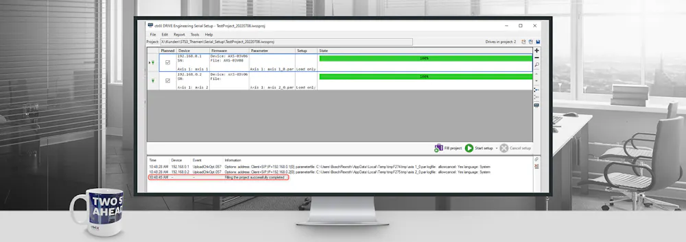 Use Serial Setup at ctrlX DRIVE