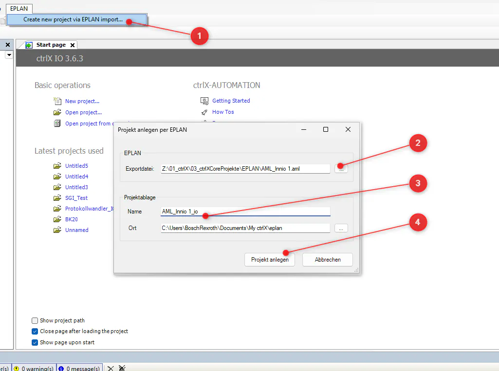 Create Project via AML file