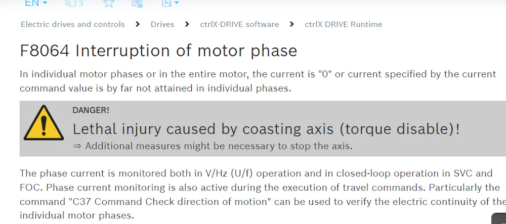 XVR error reaction to F88XX