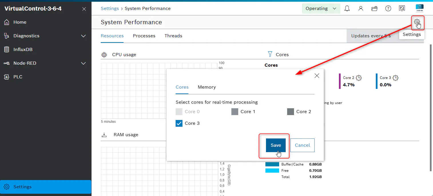 CPU usage - scheduler settings