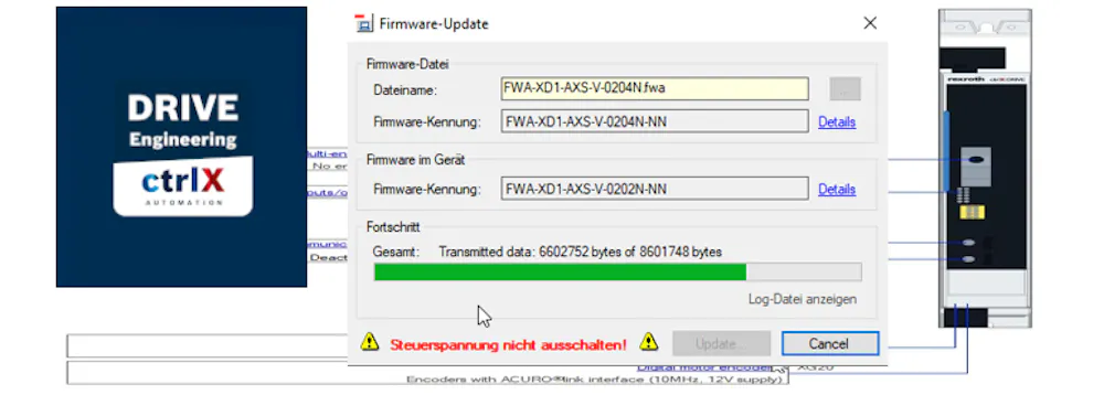 Do firmware or runtime update with ctrlX DRIVE