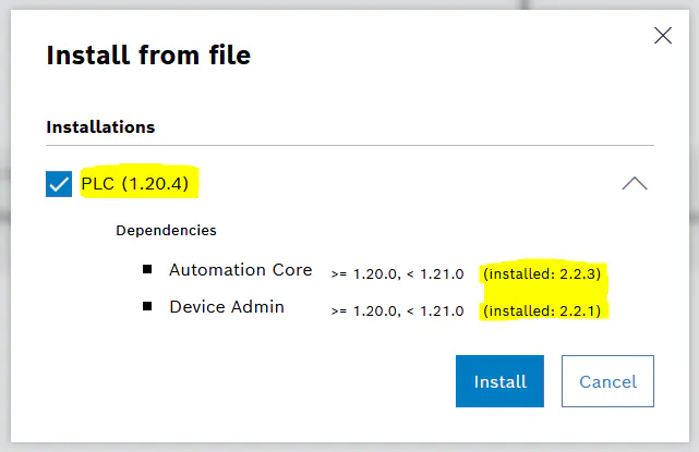 ctrlX PLC app compatibility with ctrlX Works 2.2.1