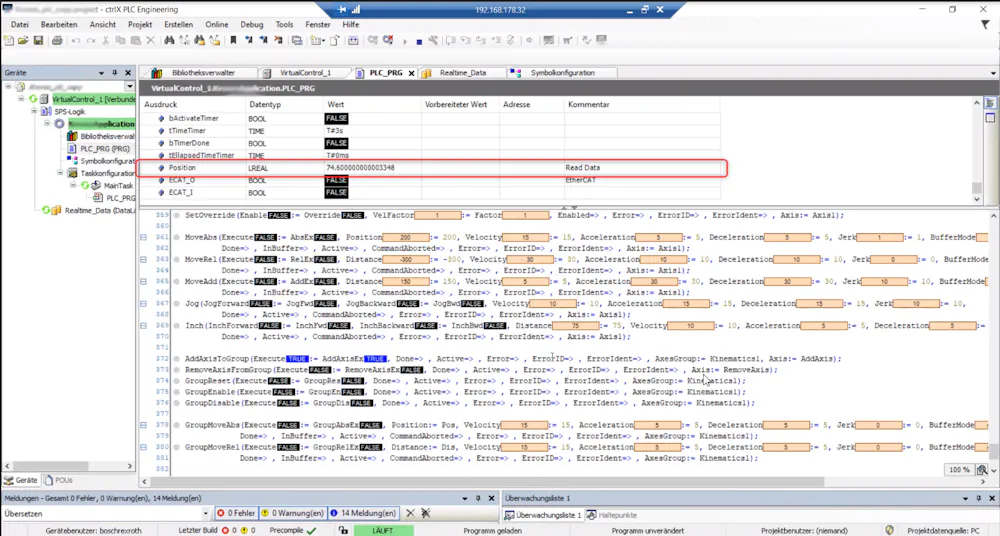 PLC Variable in PLC Engineering and read through data layer doesn´t fit