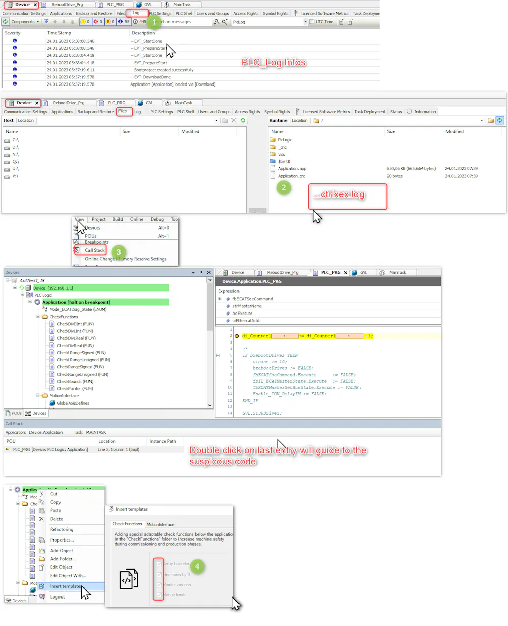 PLC Log exception