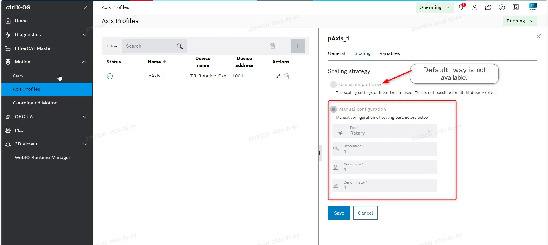 encoder axis