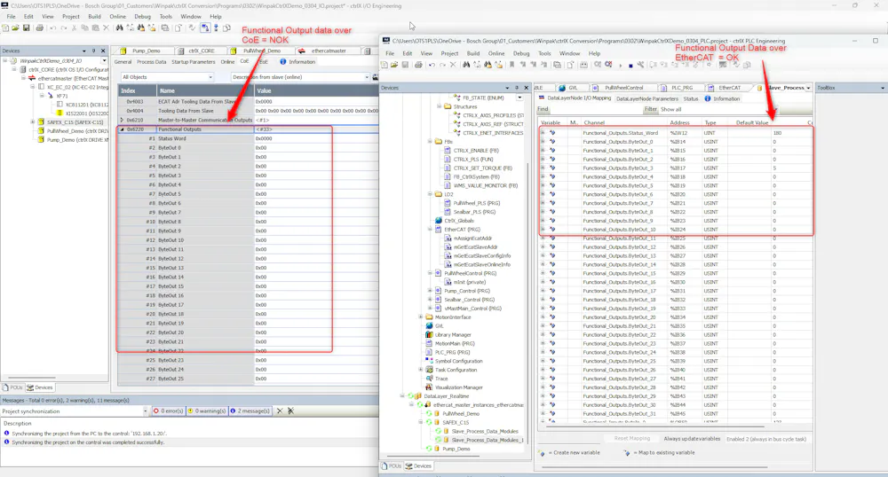 Reading Functional Outputs/Inputs over CoE Objects not working