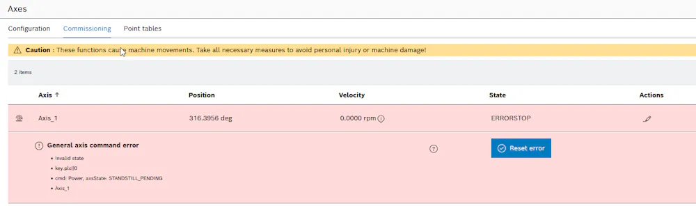 Axis Error 091F2002 with MC_Power when using External task trigger tied ...