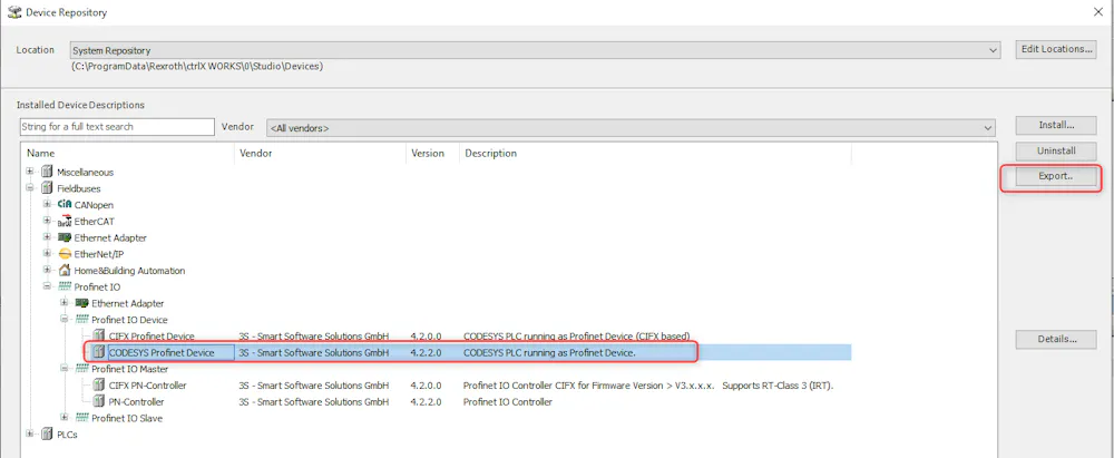 Where to get the Codesys PN_Device Description file (gsdml / xml file)