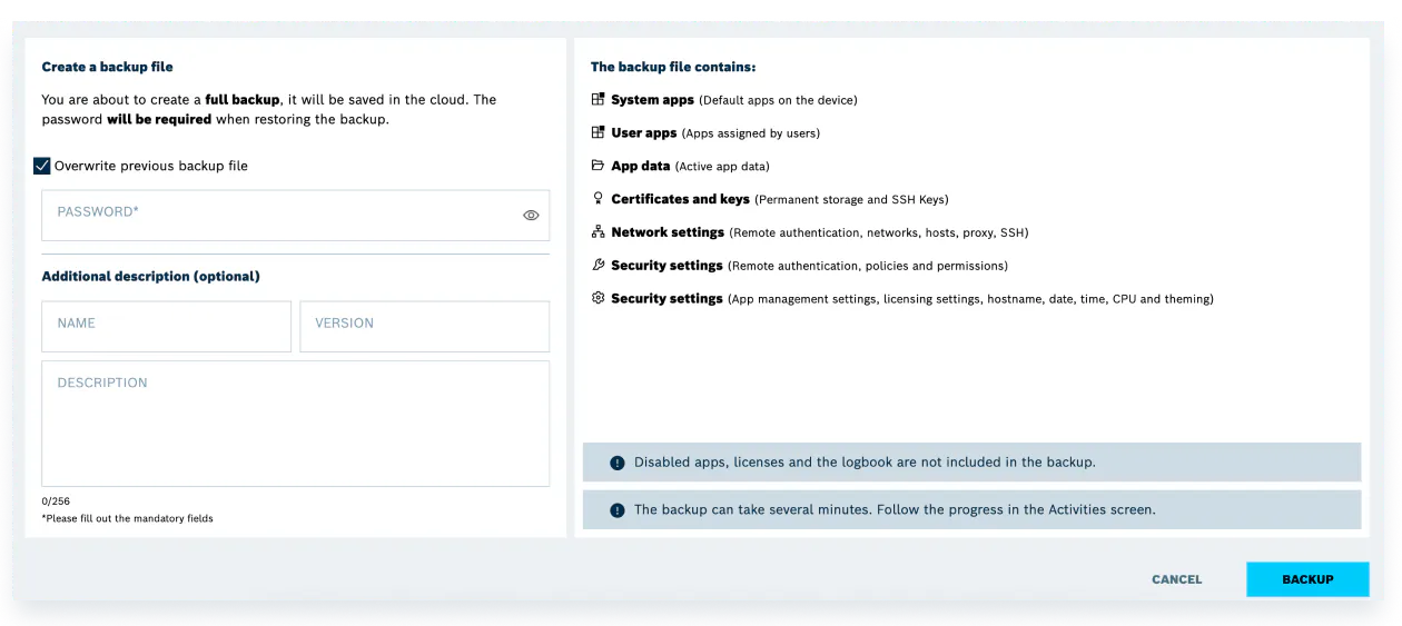 Image of Creating a Backup file