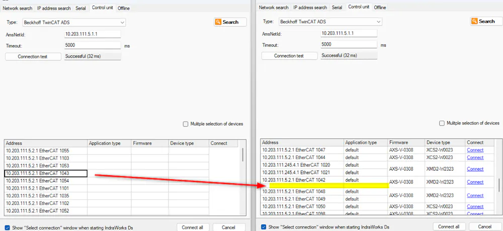 CtrlX Drive - XMD - one drive is missing in the list