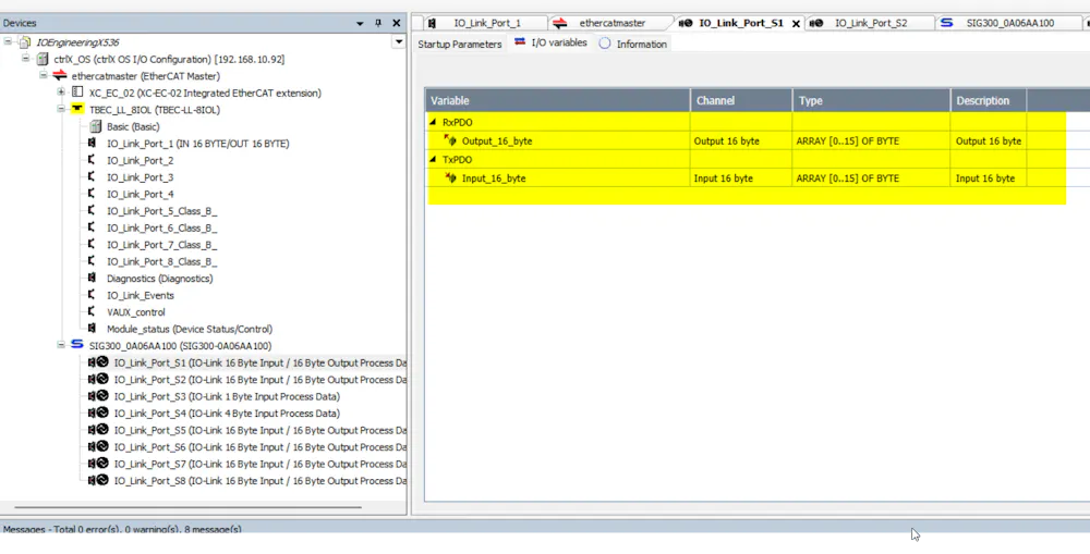 IO with Array process data type not recongnized on Datalayer
