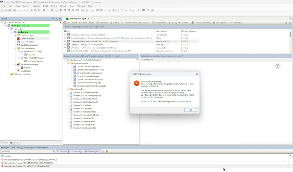 Web-Visu unresolved reference