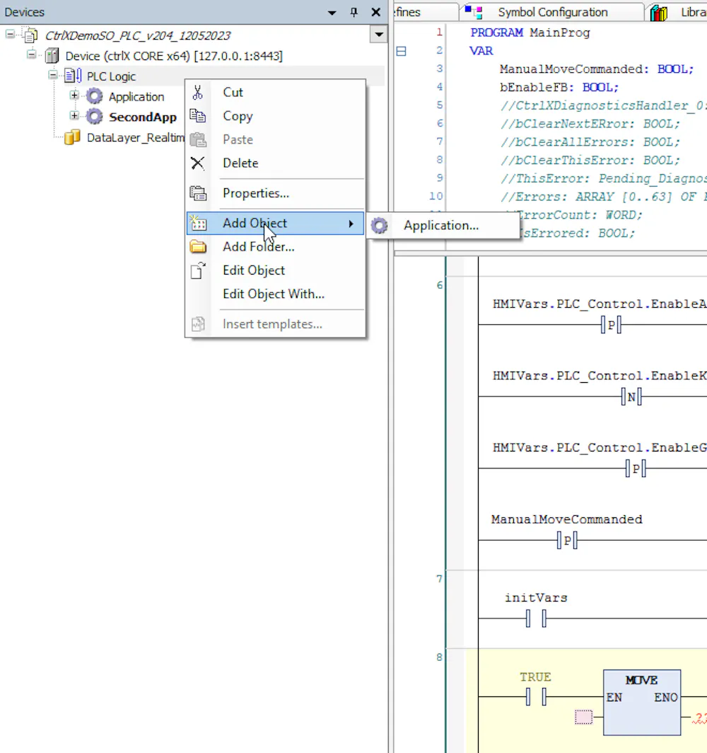 Sharing Variables between two PLC applications