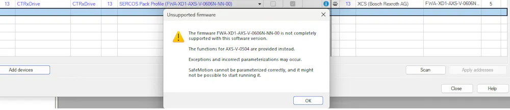 Update for Indraworks engineering 15V22_P1 to support ctrlX drive firmware